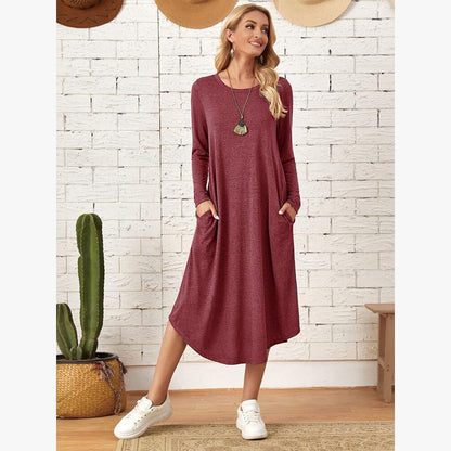 Casual Long Sleeves Midi Dresses for Women