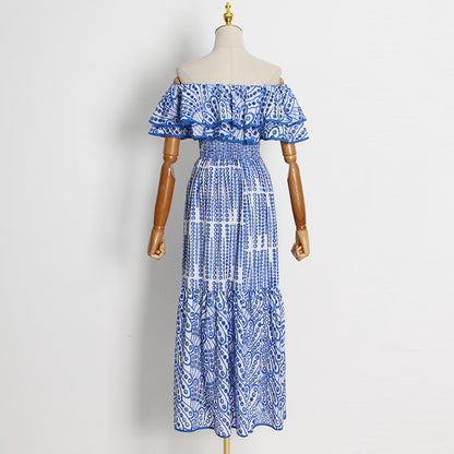 Sexy Off The Shoulder Ruffled Long Dresses