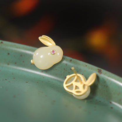 Sterling Sliver Gold-Plating Cute Rabbit Design Jewelry Sets