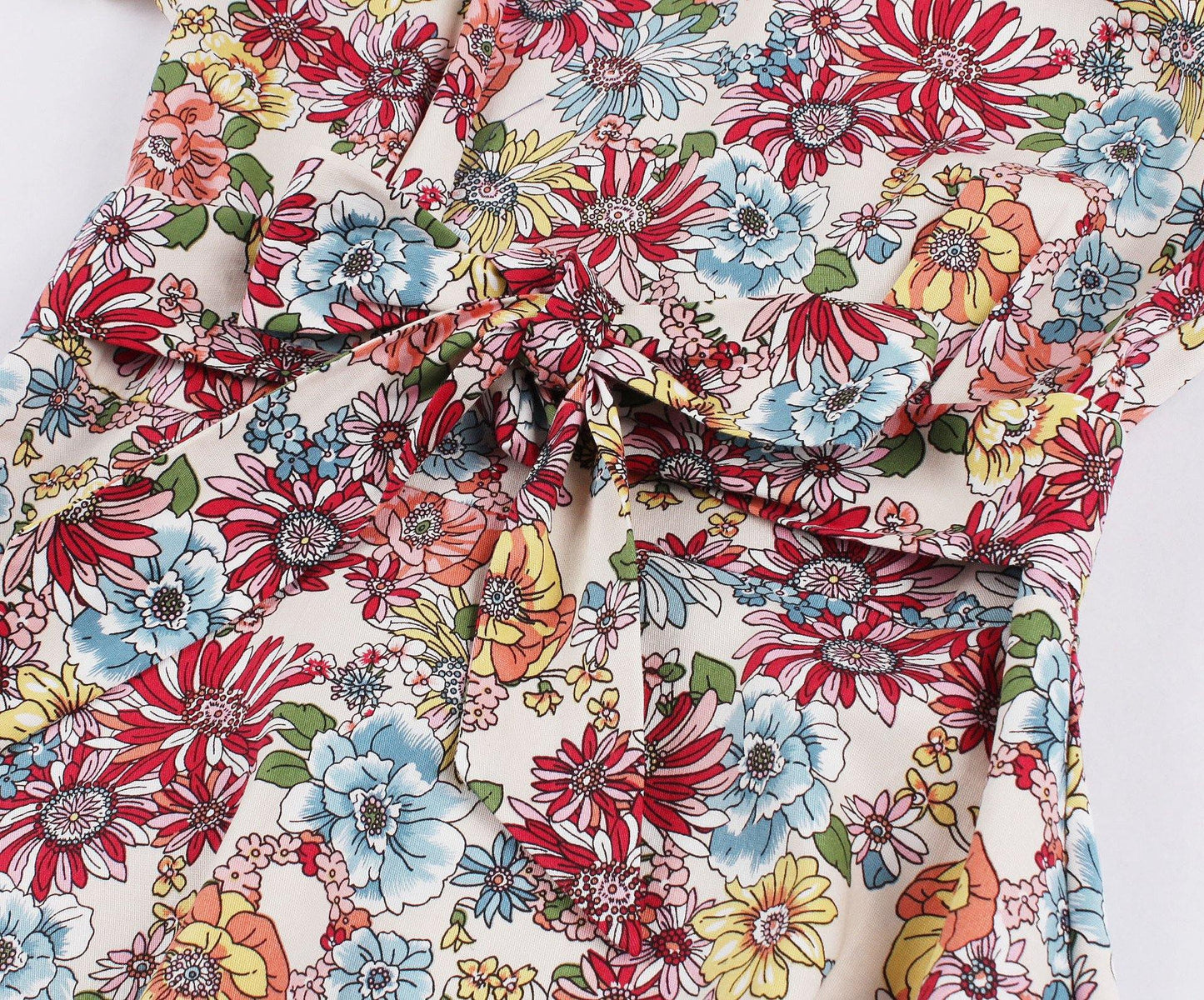 Summer Butterfly Print Short Dresses-STYLEGOING