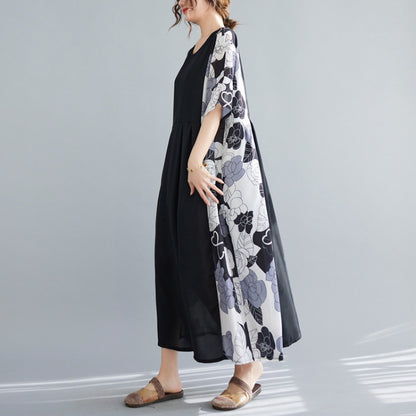Summer Cotton Vintage Short Sleeveless Long Cozy Dresses