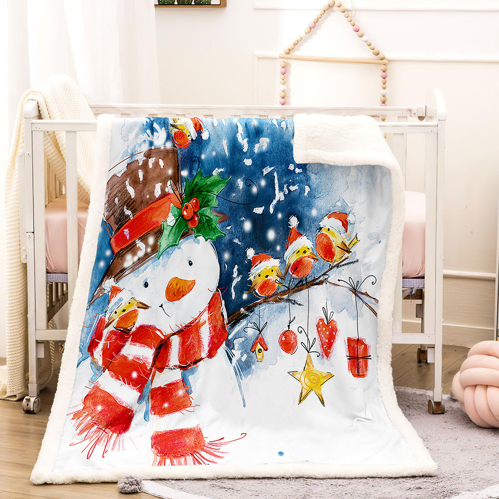 3D Christmas Desgin Sherpa Fleece Warm Blankets