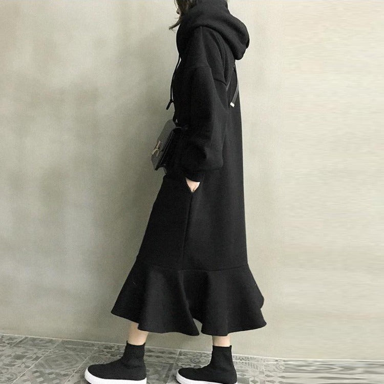 Casual Women Mermaid Long Hoodies Cozy Dresses
