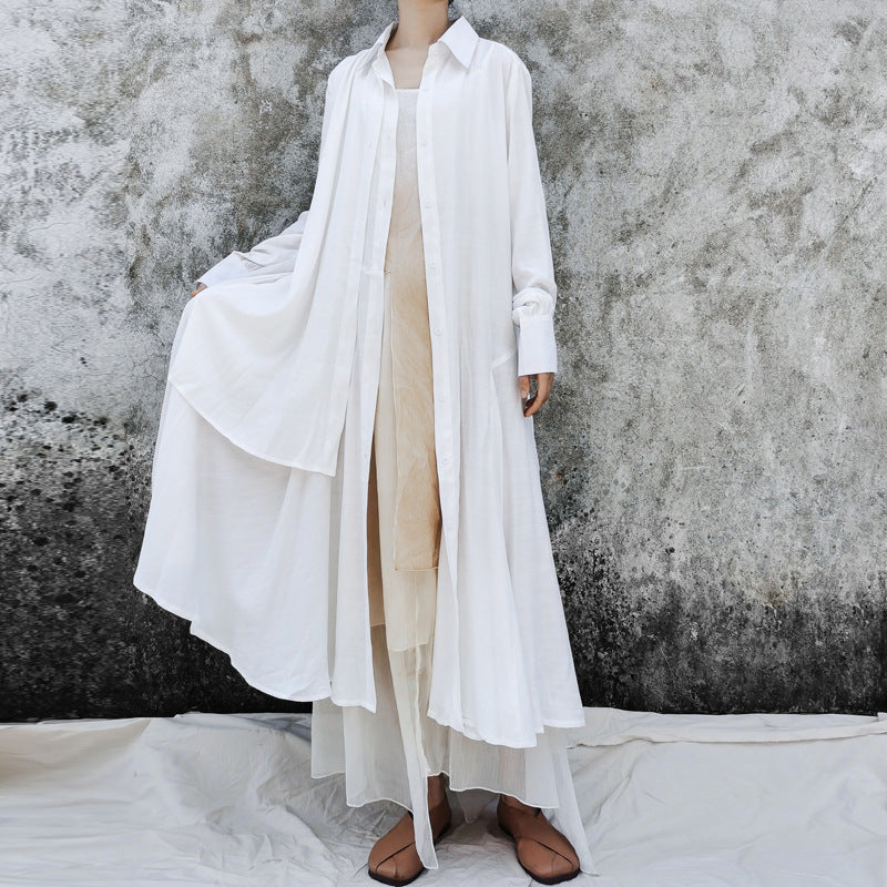 Ethnic Vintage Linen Designed Long Shirt Dresses