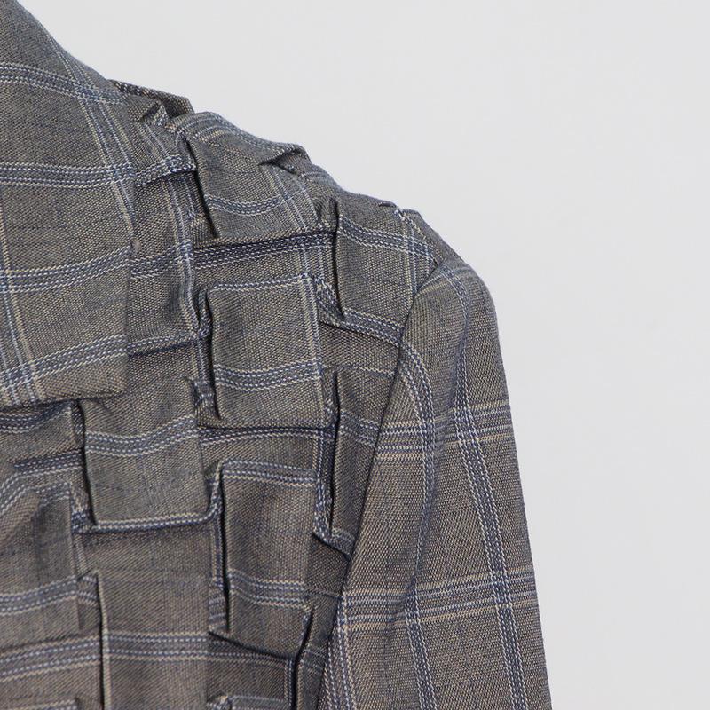 Vintage Handmade Pleat Fashion Blazers-STYLEGOING