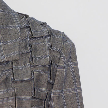 Vintage Handmade Pleat Fashion Blazers-STYLEGOING