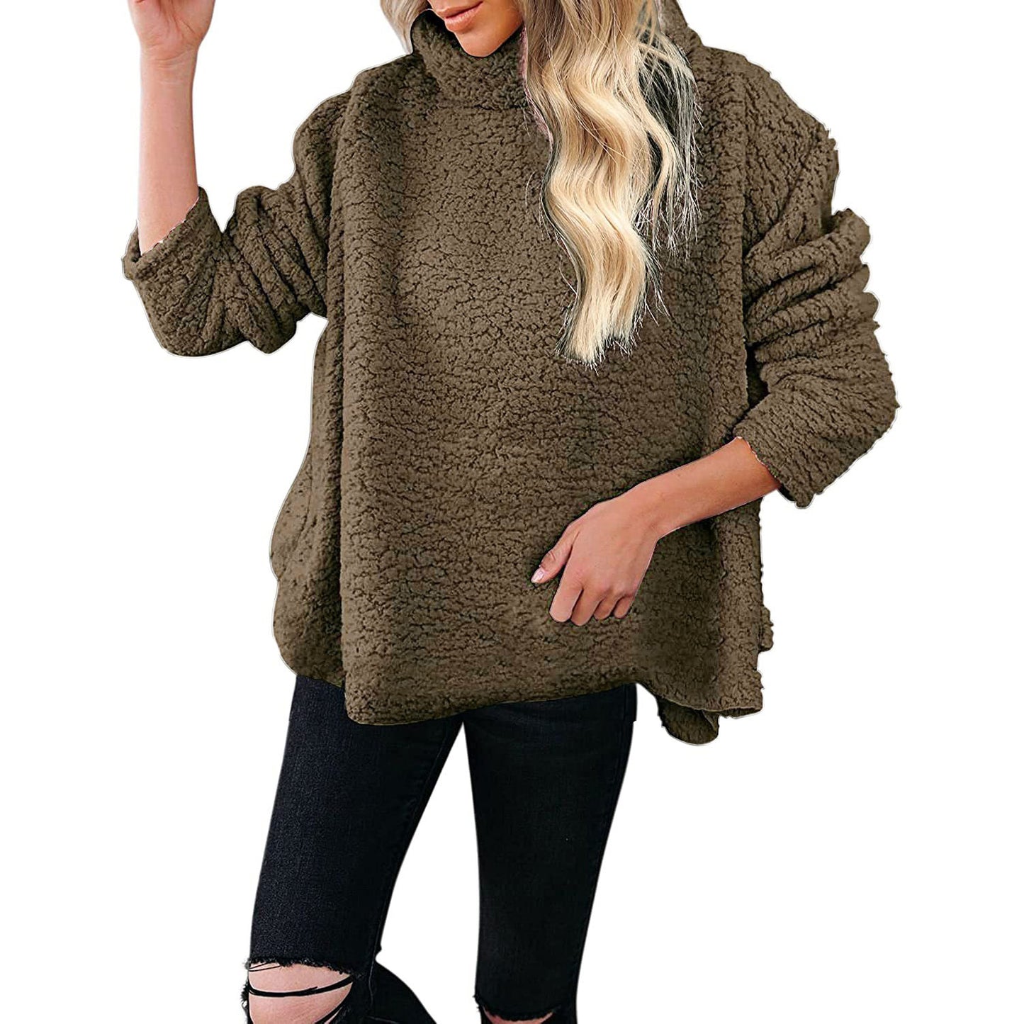 Women Warm Turtleneck Woolen Plus Sizes Winter Sweaters