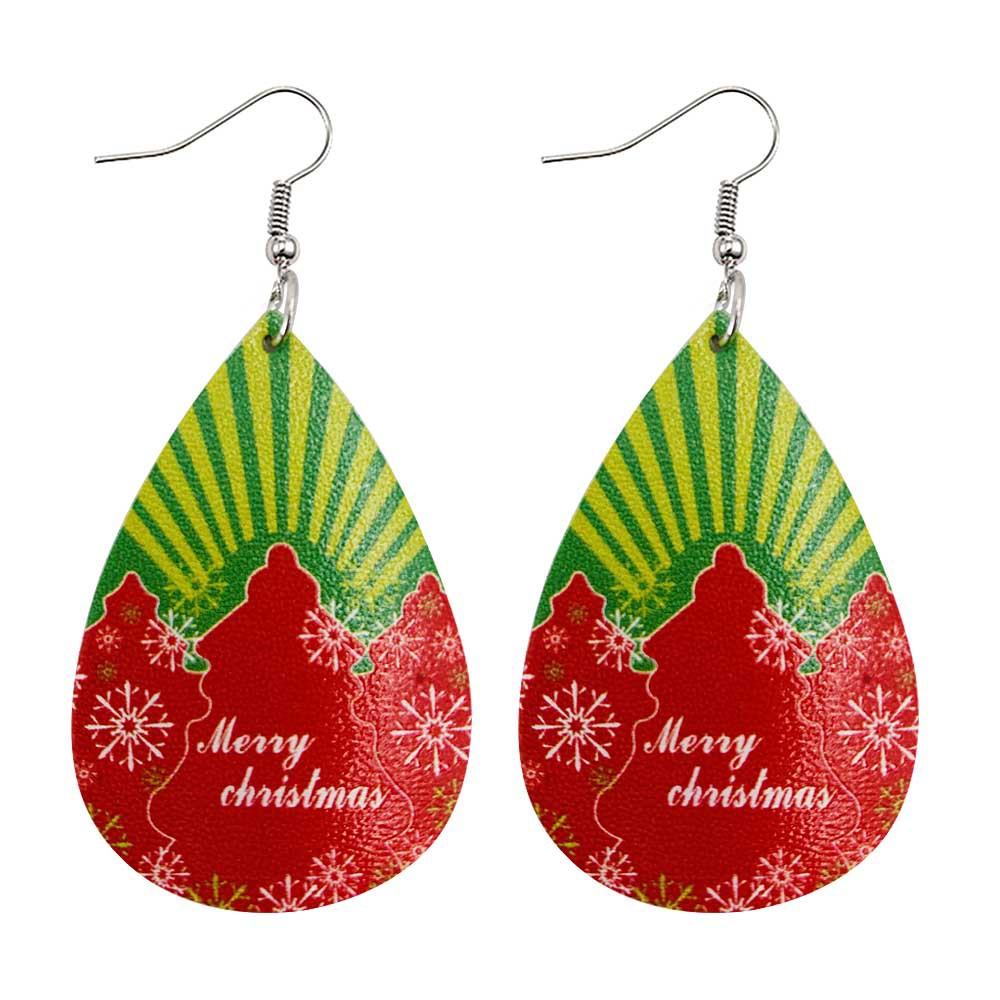 Christmas Style Water-drop Snowflake Earring 2 Sets