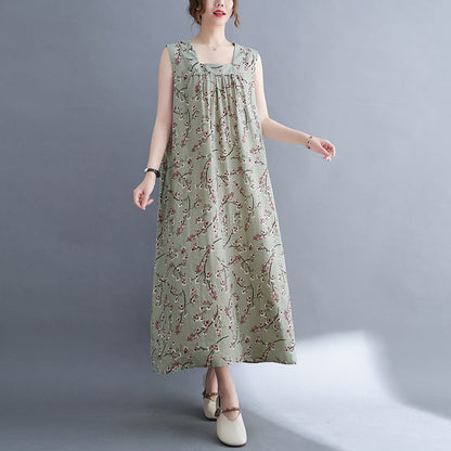 Casual Summer Linen Plus Sizes Sleeveless Dresses