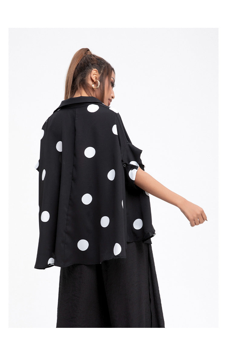 Women Polk Dot Summer Chiffon Shirts