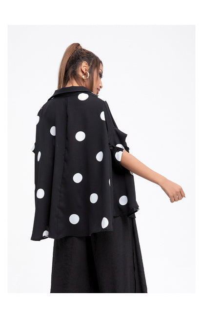 Women Polk Dot Summer Chiffon Shirts