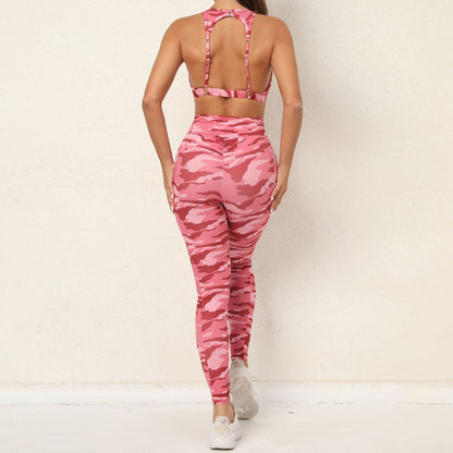 Sexy Crossed Backless Two Pieces Sport Suits