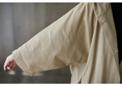 Casual Plus Sizes Long Hoody Trenchcoat-STYLEGOING