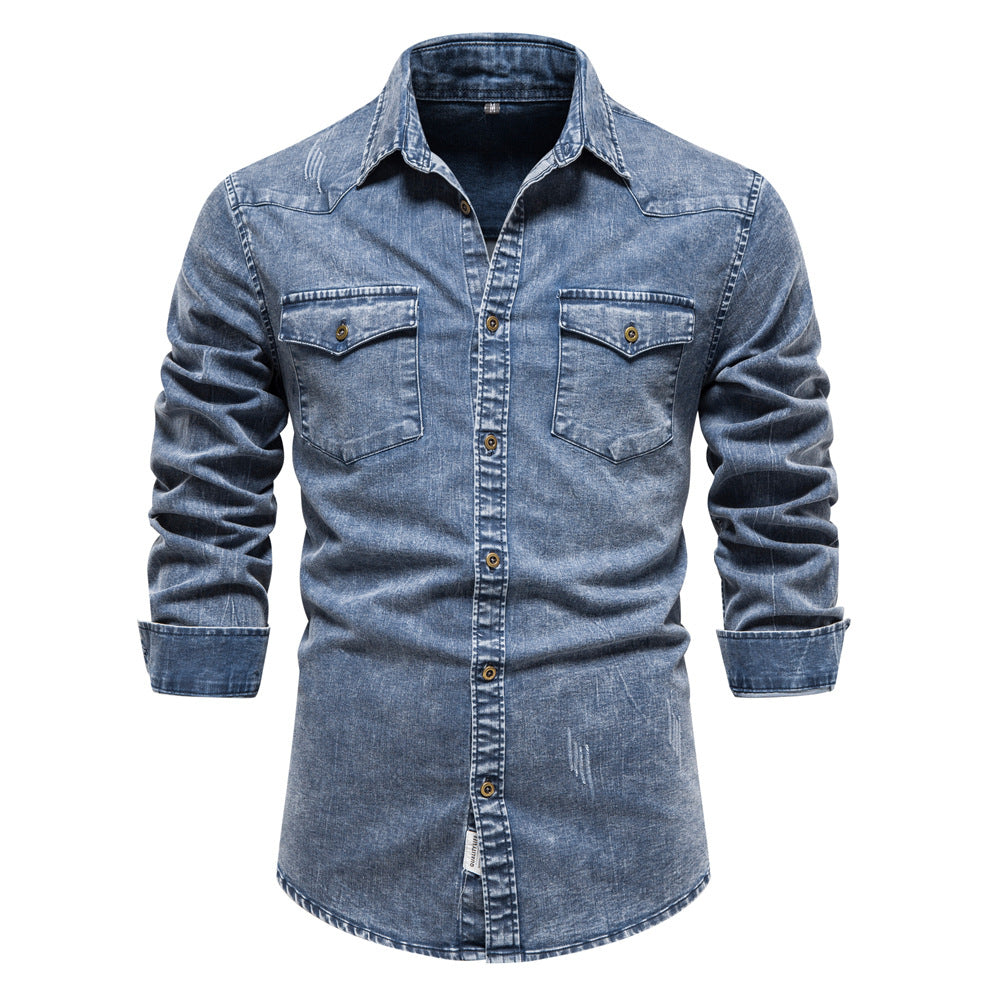 Fashion Denim Long Sleeves Shirts for Men