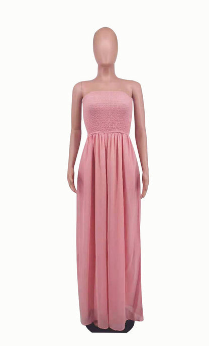 Sexy Strapless High Waist Chiffon Summer Jumpsuits