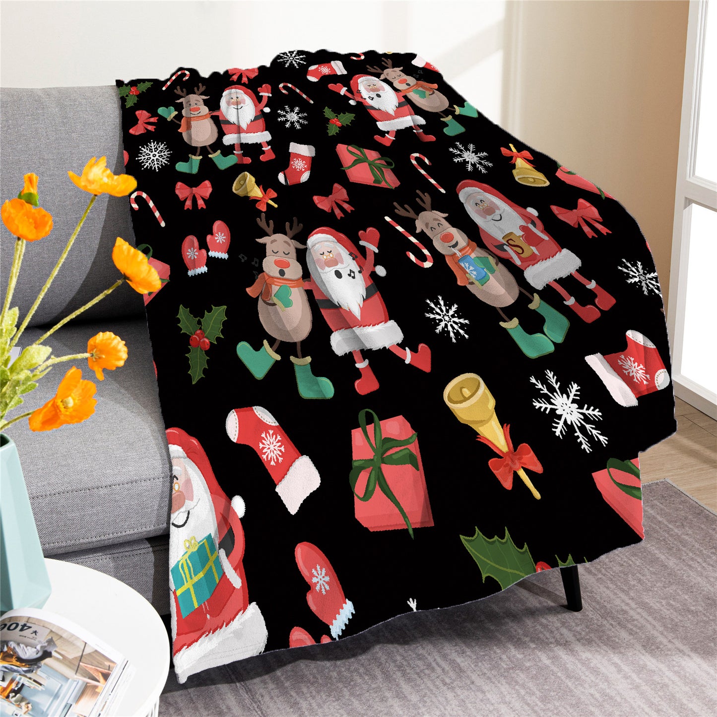 Merry Christmas Soft Fleece Throw Blankets
