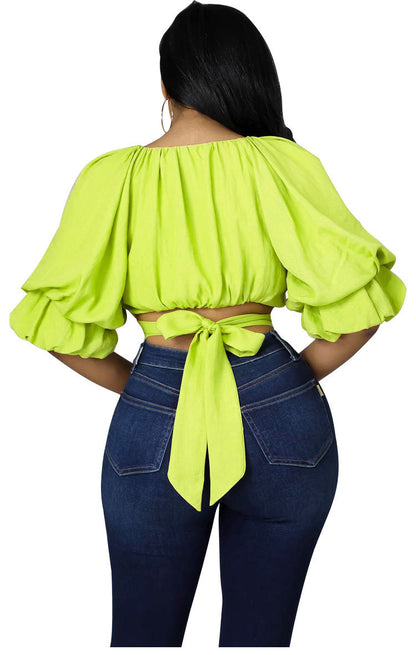Designed Half Sleeves Spring Blouses for Women