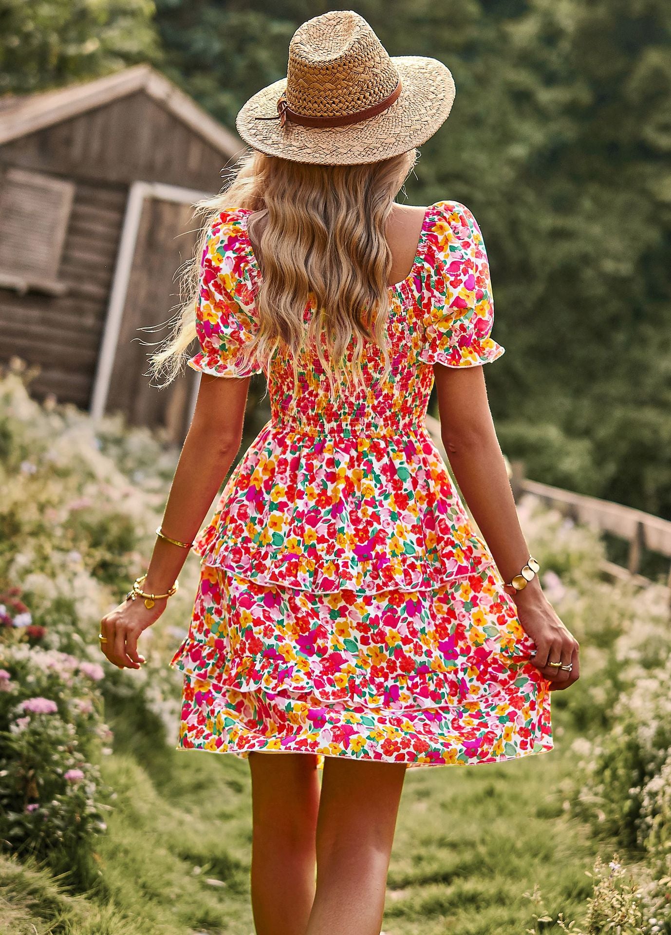Romantic Short Sleeves Cake Dresses
