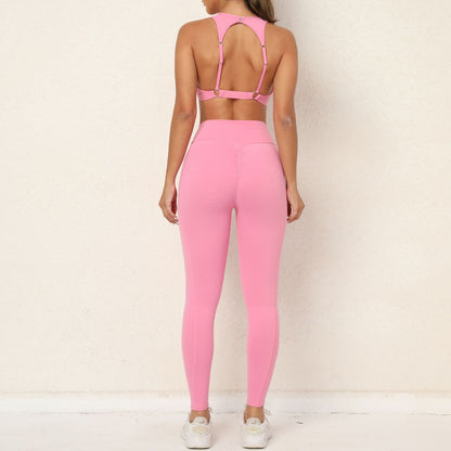 Sexy Crossed Backless Two Pieces Sport Suits