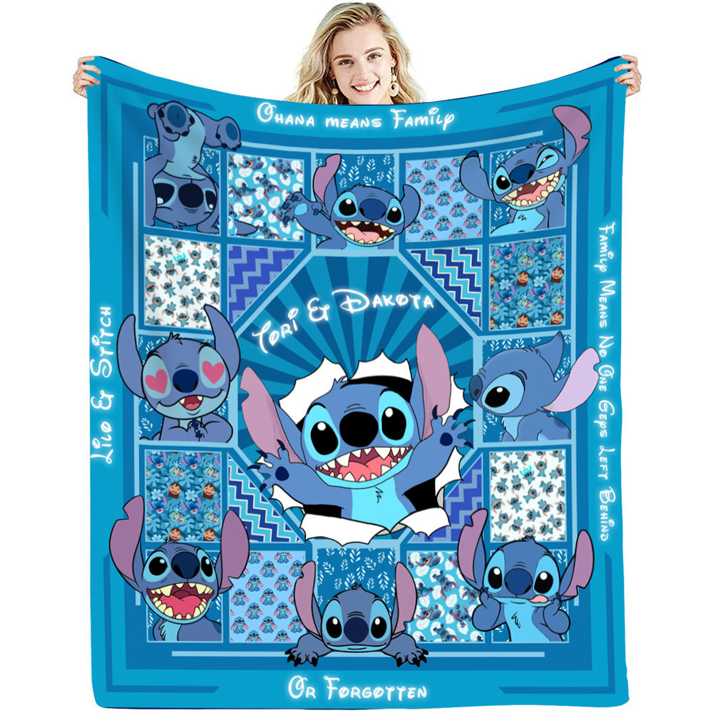 Cartoon Design Fleece Throw Blankets for Christmas