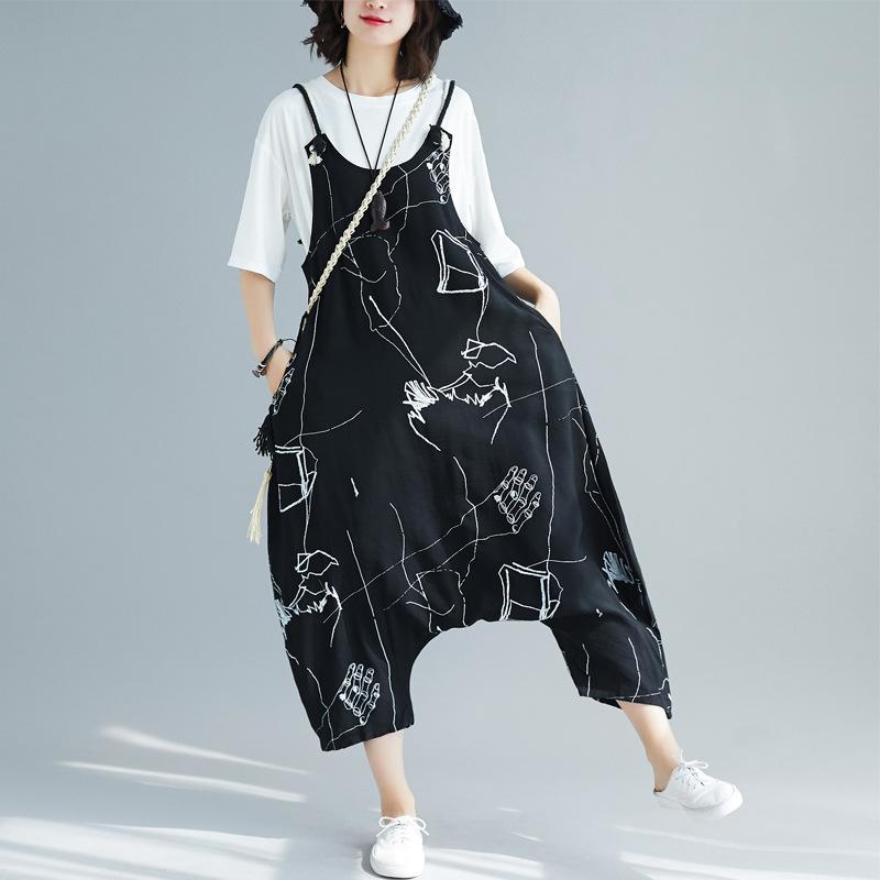 Women Summer Plus Sizes Haren Rompers-STYLEGOING