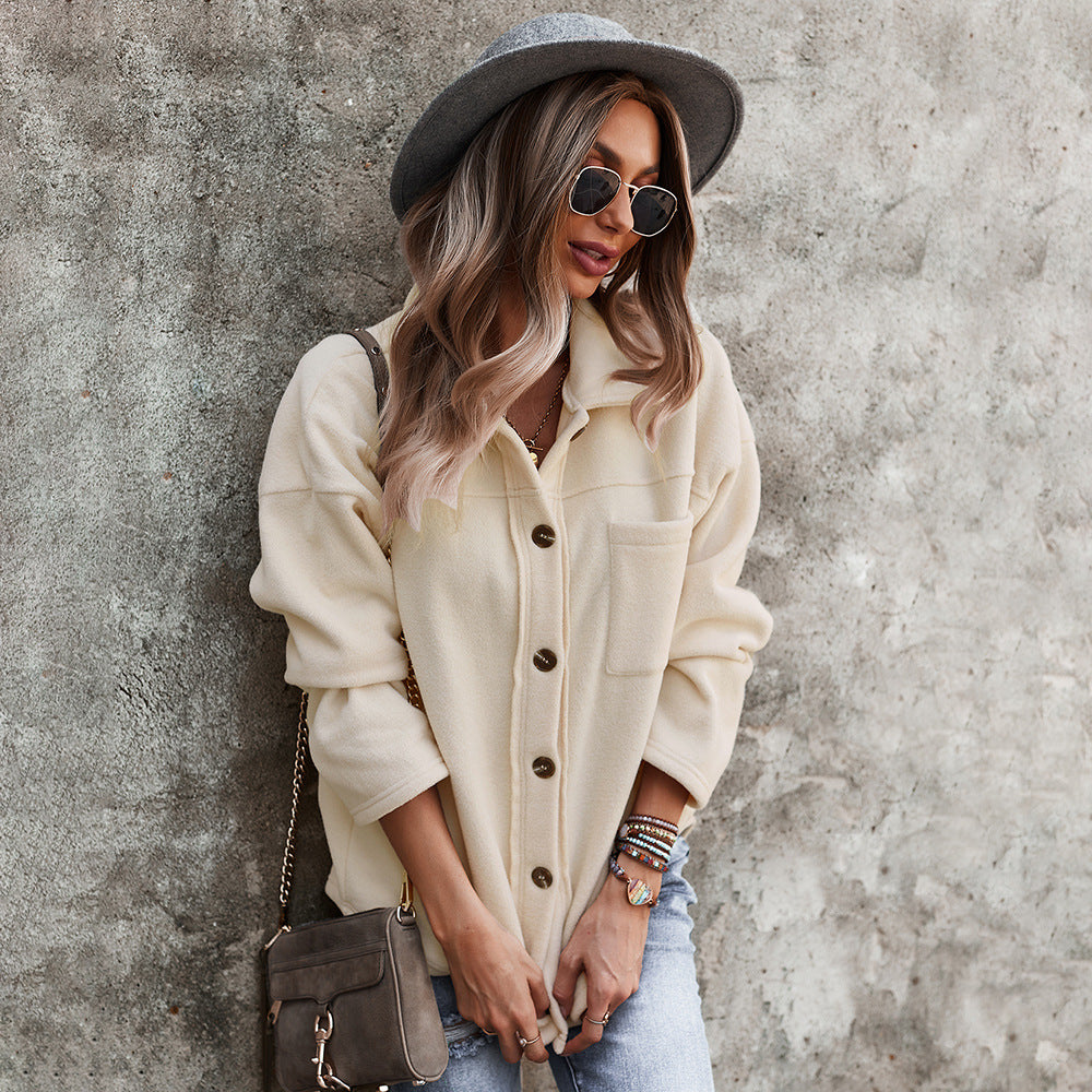 Casual Women Velvet Long Sleeves Overcoats