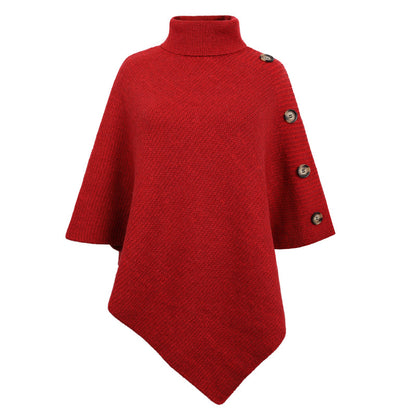 Winter High Neck Knitted Women Cape Coats