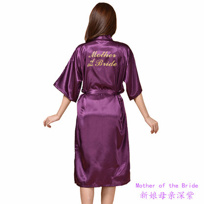 Sexy Satin Mother of Bride Wedding Women Long Night Gown