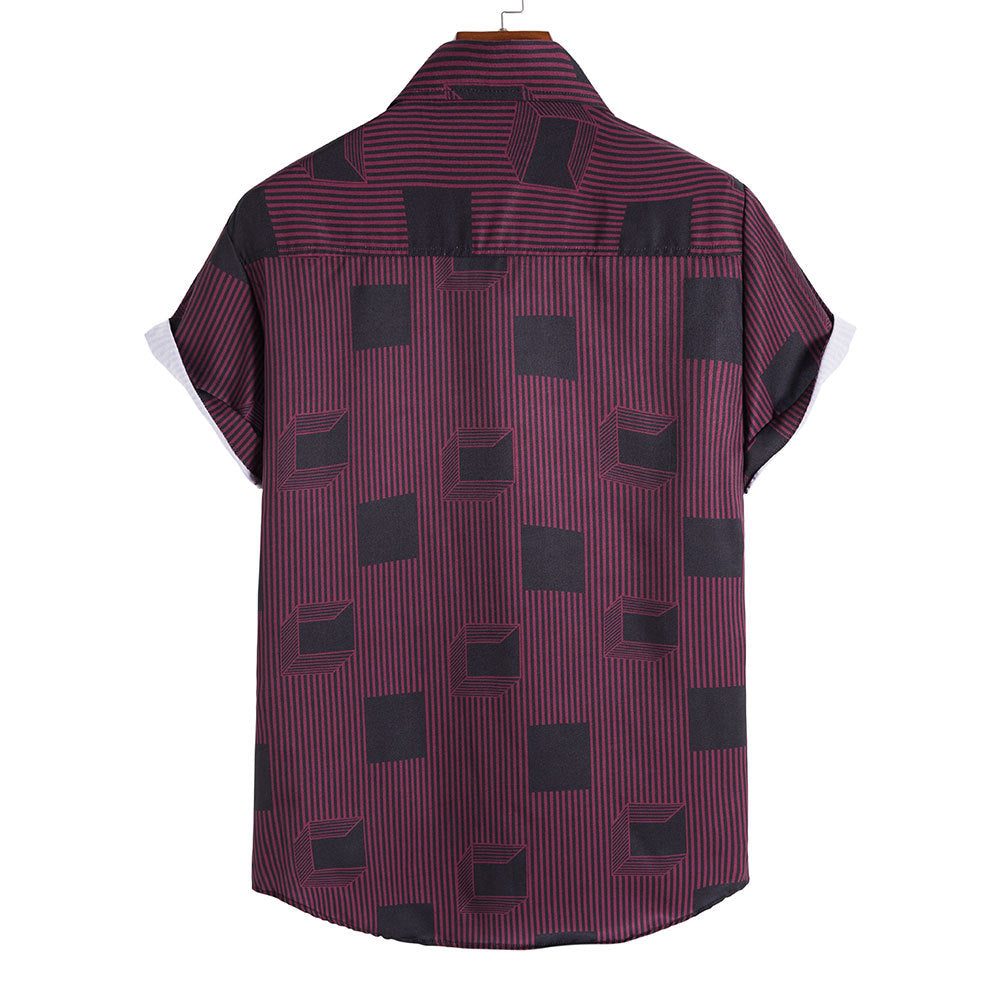 Casual Summer Short Sleeves Striped Shirts
