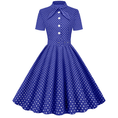 Vintage Polka Dot Short Sleeves Dresses