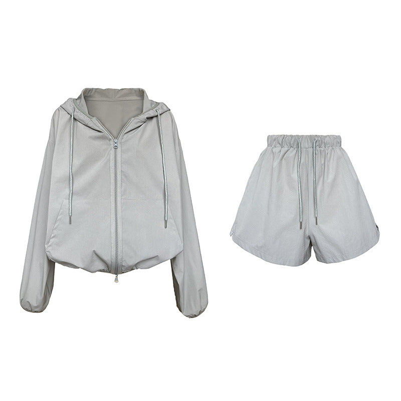 Casual Sports Women Sun Proof Summer 2pcs Out Suits