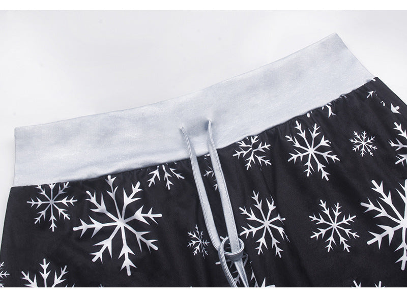 Casual Merry Christmas Wide Legs Pants for Women