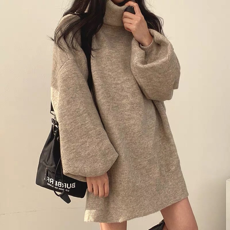Turtleneck Knitting Long Pullover Sweaters for Women