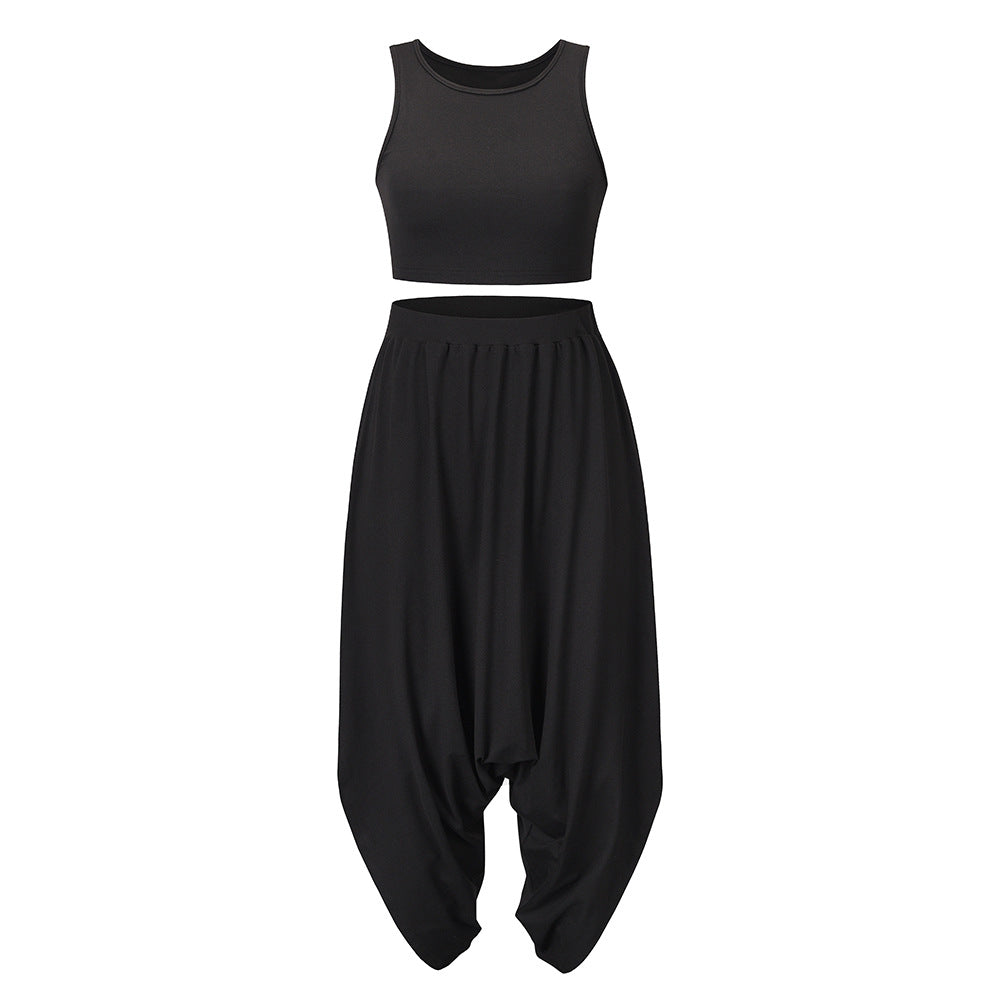 Casual Summer Sleeveless T Shirts&harem Pants