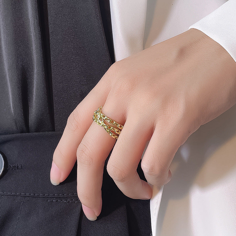 Fashion Bind Chains Silver Rings for Women
