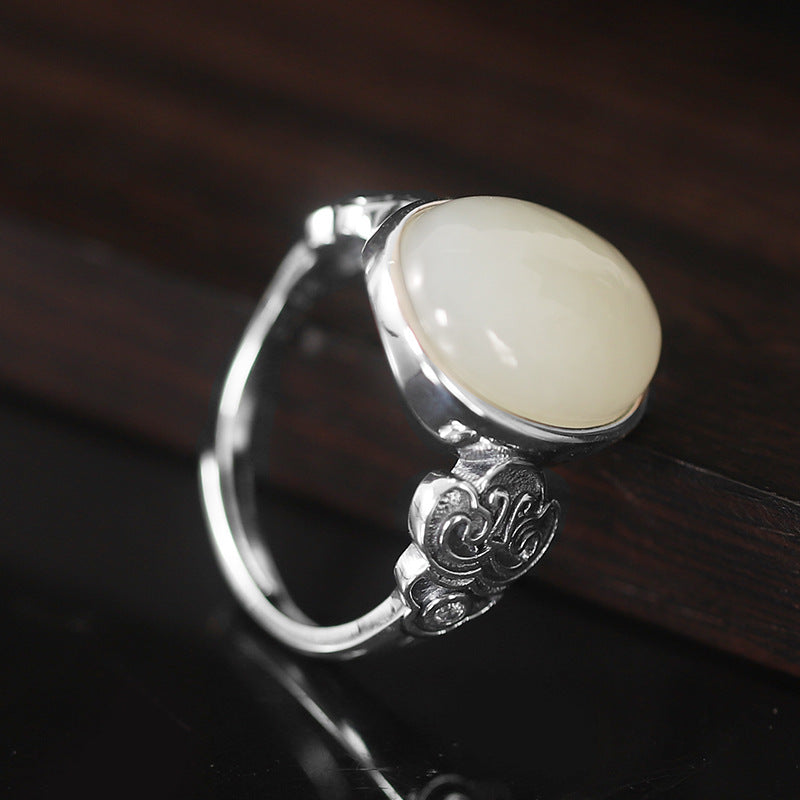 Vintage Lock Design Layin Craftmanship Silver Rings for Women