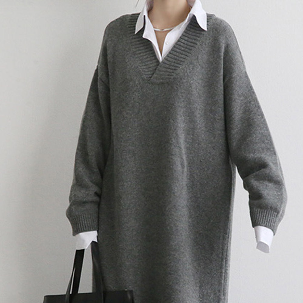 Women Pullover Knitting Long Dresses