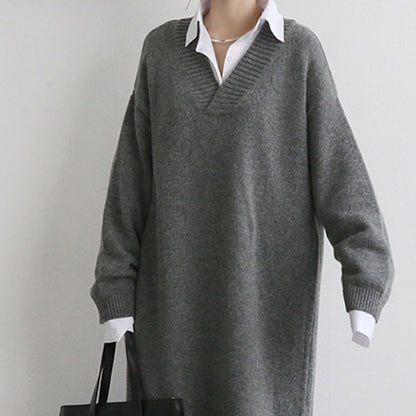 Women Pullover Knitting Long Dresses