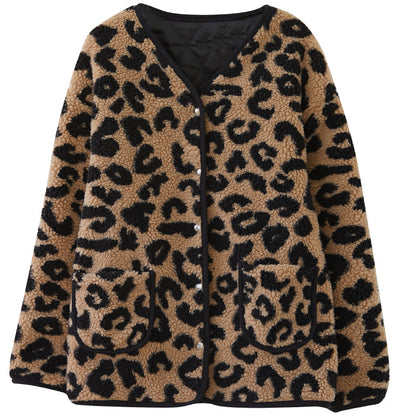 Fashion Leopard Artificial Fur Women Coats