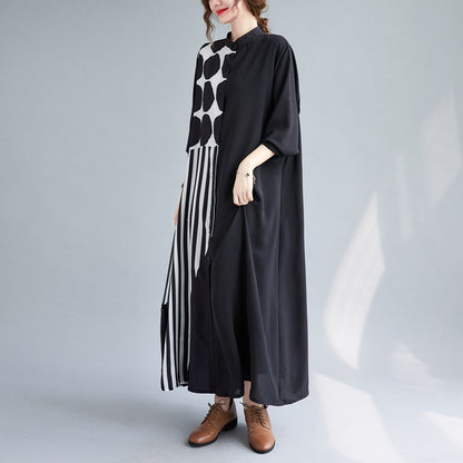 Black Plus Sizes Women Shirts Long Dresses