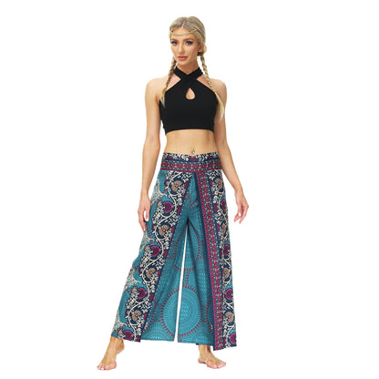 Casual Floral Print Women Yoga Loose Pants