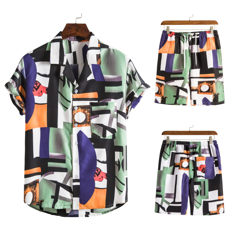 Summer Hawaii Floral Men‘s Beach Sets