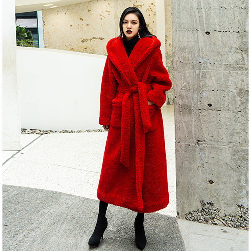 Luxury Women Fashion Long Fur Overcoat for Winter