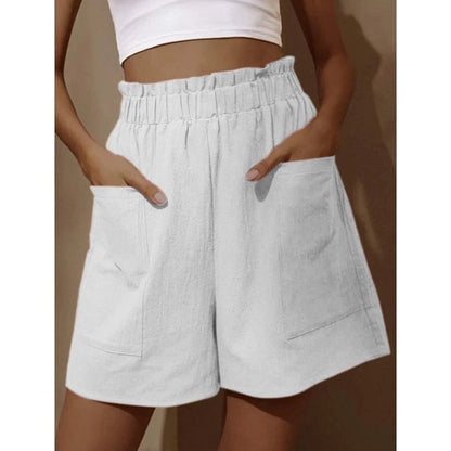 Casul Linen High Waist Summer Shorts for Women