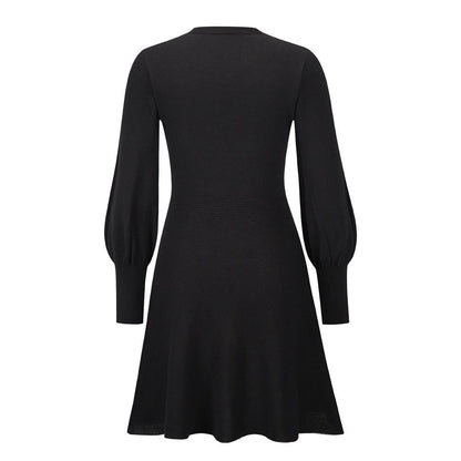 Women Plus Sizes Knitting Winter Dresses-STYLEGOING
