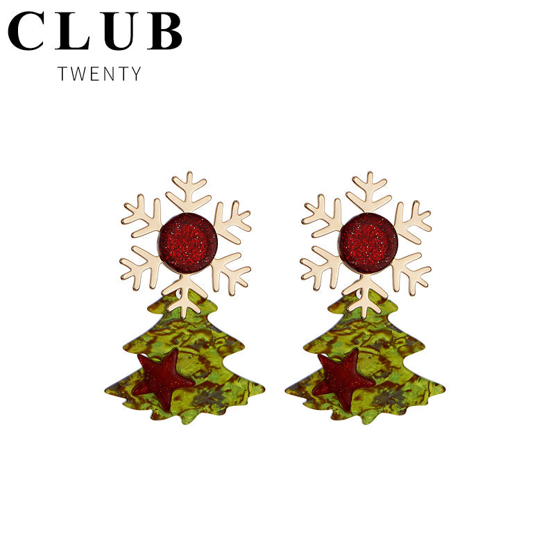 Merry Christmas Tree Design Women Earrings