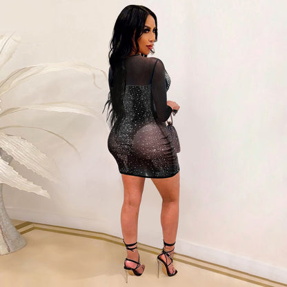 Sexy Women Diamond Night Party Dresses (underwear included)-STYLEGOING