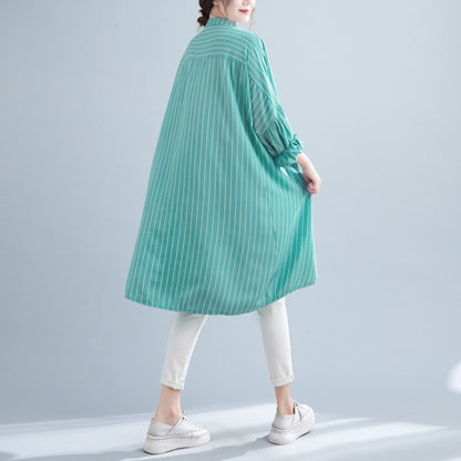 Designed Striped Long Shirts Dresses for Women