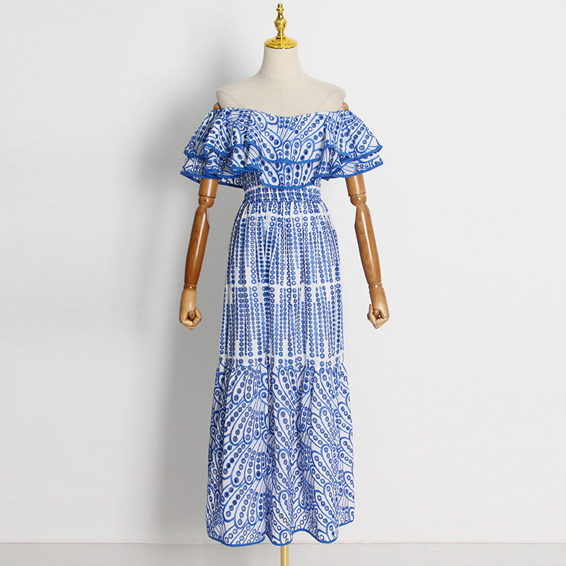 Sexy Off The Shoulder Ruffled Long Dresses