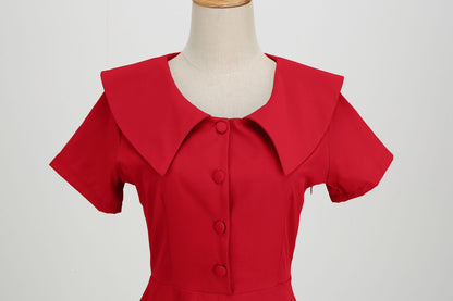 Vintage Short Sleeves A Line Dresses